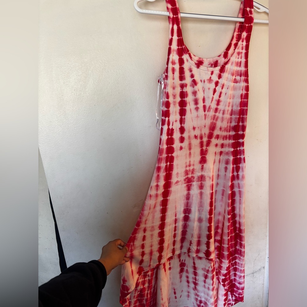 Andrew Marc Pink Tie Dye Sleeveless Hi Low Swing Dress NWT - Picture 10 of 10